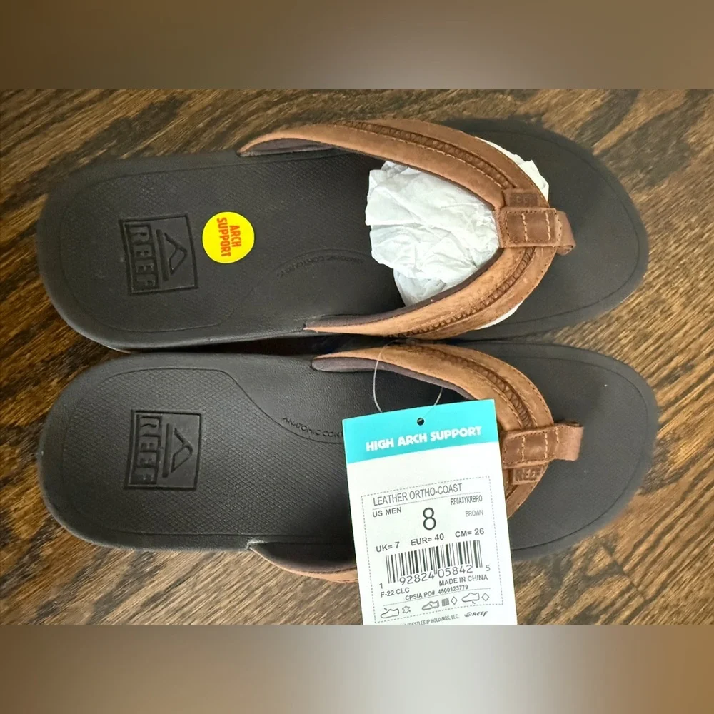 Reef Men's Ortho-Bounce Coast Sandals Sz 8 leather